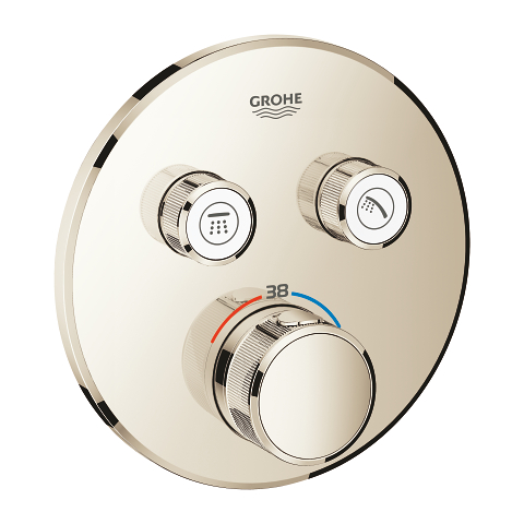 Thermostat for concealed installation with 2 valves