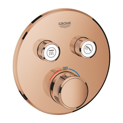 Thermostat for concealed installation with 2 valves
