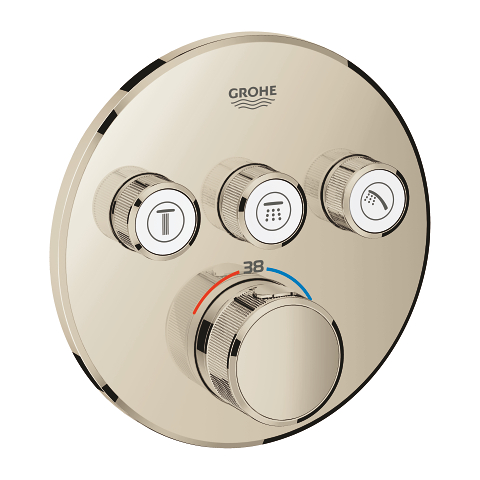 Thermostat for concealed installation with 3 valves