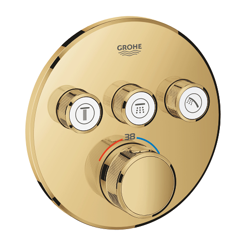 Thermostat for concealed installation with 3 valves