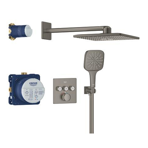 Concealed shower system with Rainshower SmartActive 310 Cube